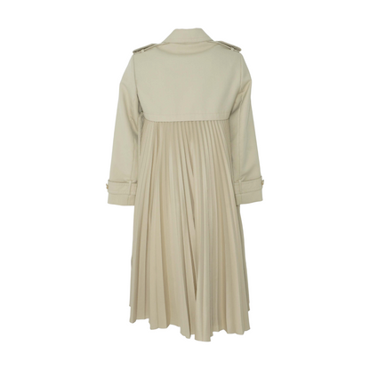Tan Vino Pleated Trench Coat
