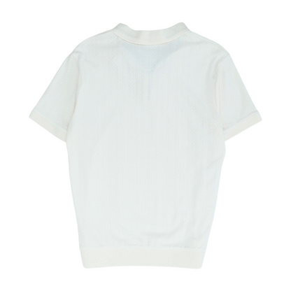White Solid Short Sleeve Polo