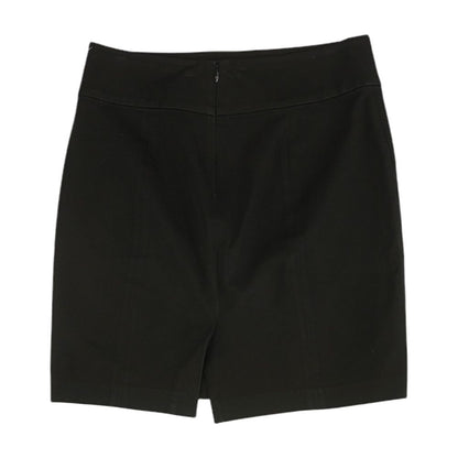 Black Solid Midi Skirt