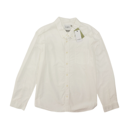White Solid Long Sleeve Button Down