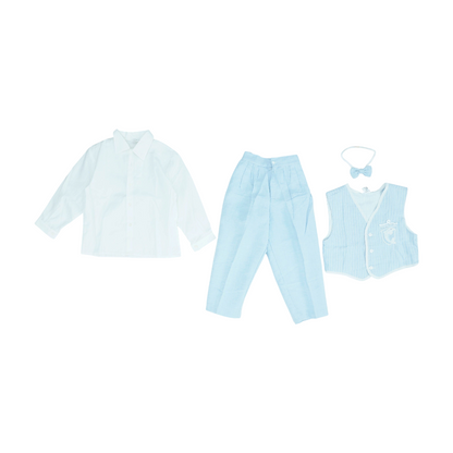 Vintage Blue Striped 4pc Suit