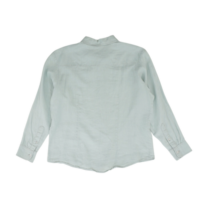 Gray Solid Long Sleeve Button Down