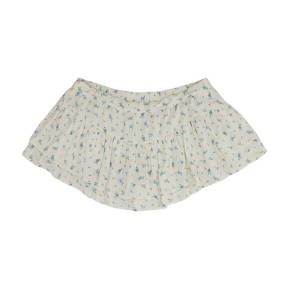Ivory Floral Mini Skort