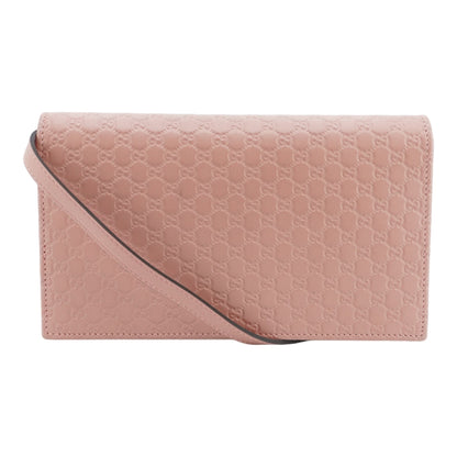 Pink Microguccissima Wallet on Strap