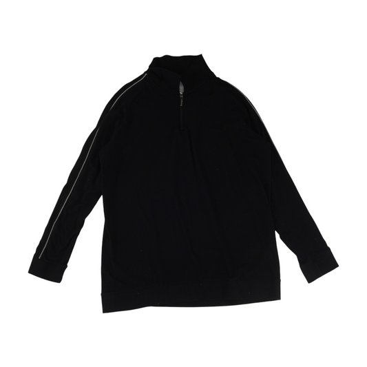 Black Tall Solid Long Sleeve Polo