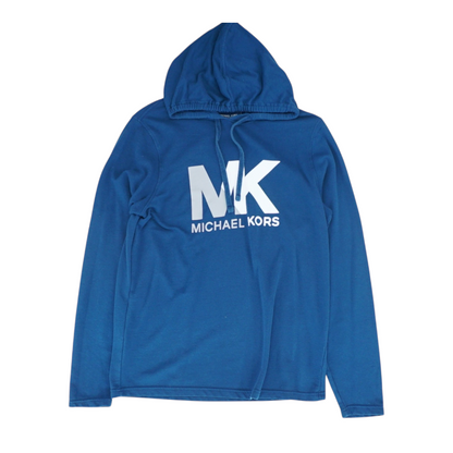 Blue Solid Hoodie Pullover