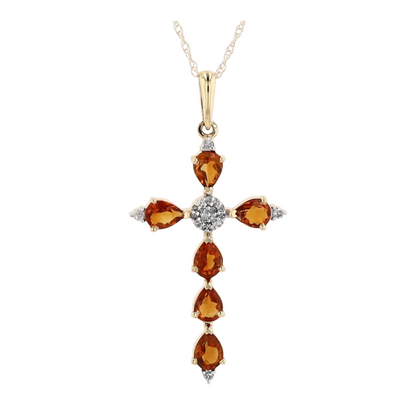 10K Yellow Gold Citrine Pendant Necklace