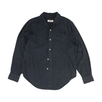 Navy Solid Flannel Button Down