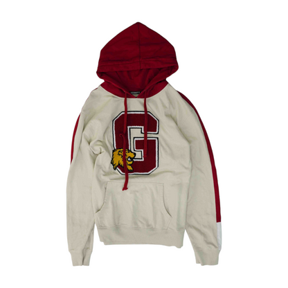 Beige Color Block Hoodie Pullover