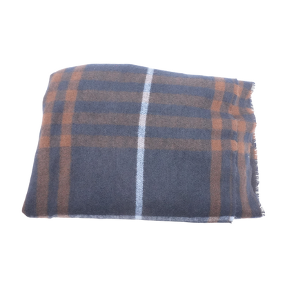 Navy Plaid Scarf