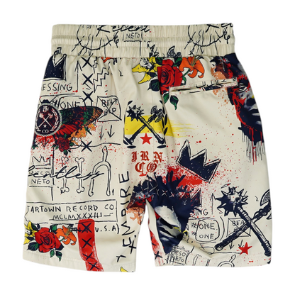 Beige Graphic Swim Bottom