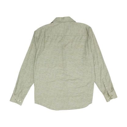 Green Solid Long Sleeve Button Down