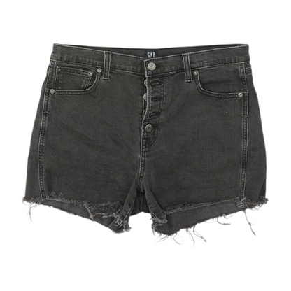 Gray Solid Denim Shorts