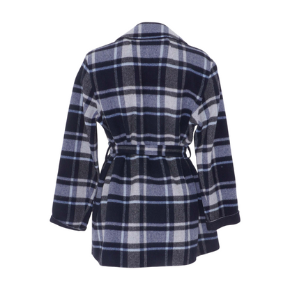 Navy Plaid Coat