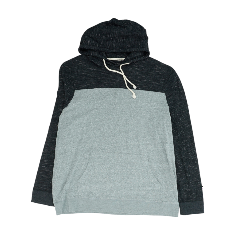 Gray Color Block Hoodie Pullover
