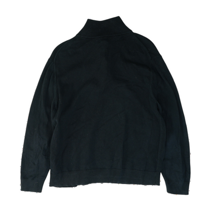 Black Solid 1/4 Zip Sweater