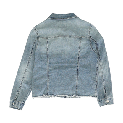 Blue Solid Denim Jacket