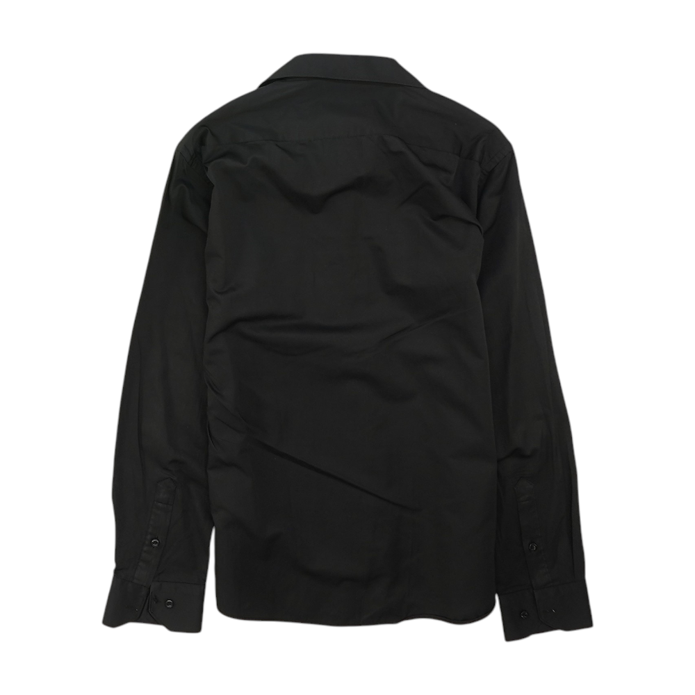Black Solid Long Sleeve Button Down