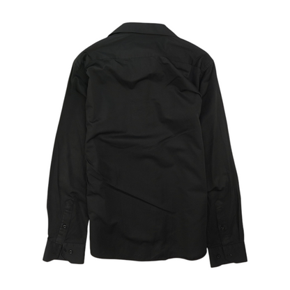 Black Solid Long Sleeve Button Down