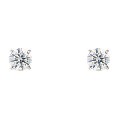 8 ctw Sterling Silver Moissanite Stud Earrings