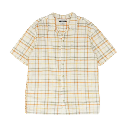 Orange Plaid Short Sleeve Button Down