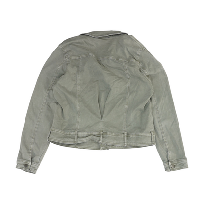 Gray Solid Denim Jacket