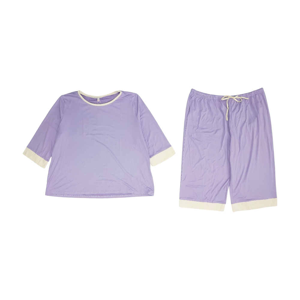 Purple Plus Solid Pant Set