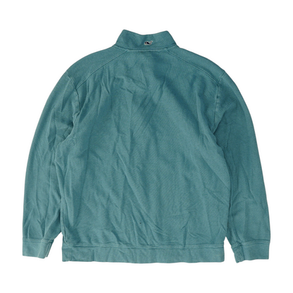 Blue Solid 1/4 Zip Pullover