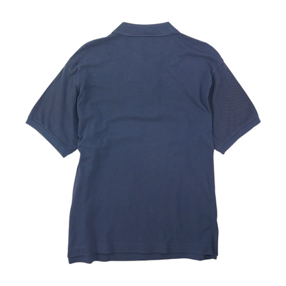 Blue Solid Short Sleeve Polo