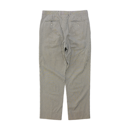 White Striped Straight Pants
