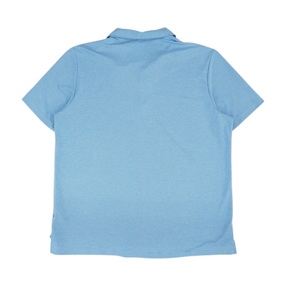 Blue Solid Short Sleeve Polo