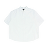 White Solid Short Sleeve Button Down
