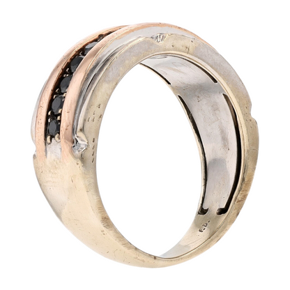 10K Two-Tone Gold Diamond Band Ring