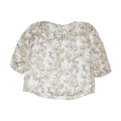 White Floral Blouse
