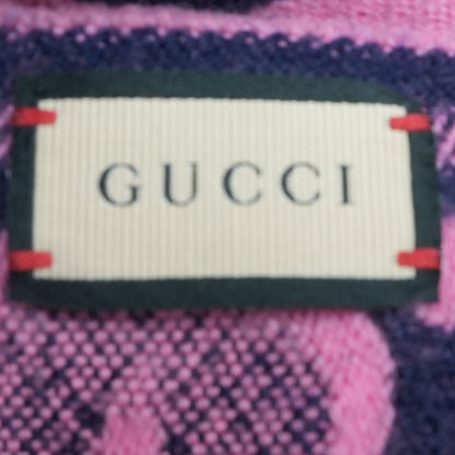 GG Wool Scarf in Pink and Navy