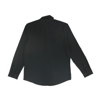 Black Solid Long Sleeve Button Down