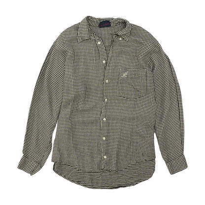 Vintage Black Plaid Long Sleeve Button Down