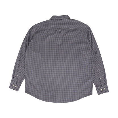 Navy Check Long Sleeve Button Down