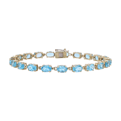 10K Yellow Gold Topaz Tennis Bracelet