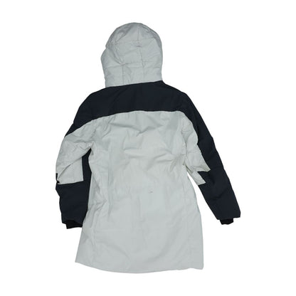 White Color Block Puffer Coat