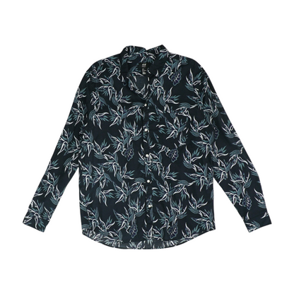 Navy Floral Long Sleeve Button Down