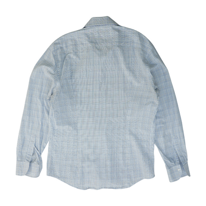 White Plaid Long Sleeve Button Down