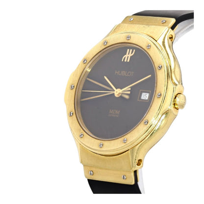 Women's 18K Gold Case With Black Silicone Band Watch