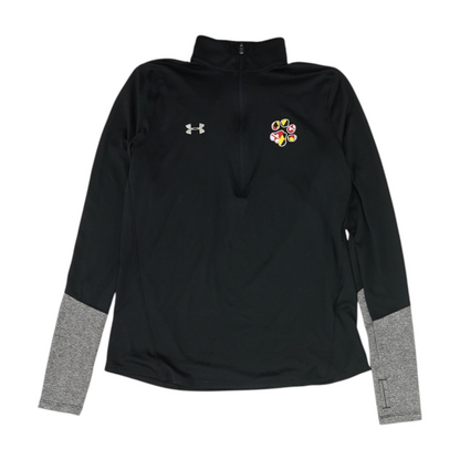 Black Solid 1/4 Zip Pullover