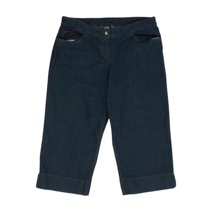 Navy Solid Capris