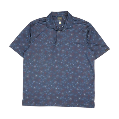 Navy Print Short Sleeve Polo