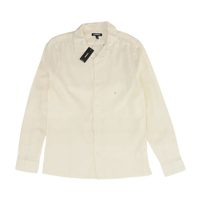 Ivory Solid Long Sleeve Button Down