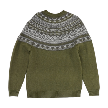 Green Print Pullover Sweater