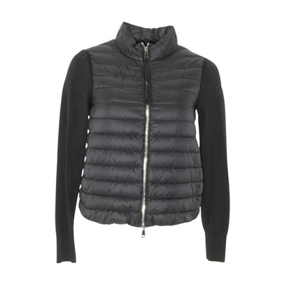 Black Padded Wool Cardigan Jacket