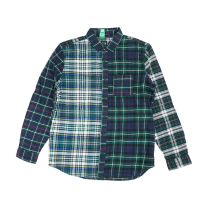 Green Plaid Flannel Button Down